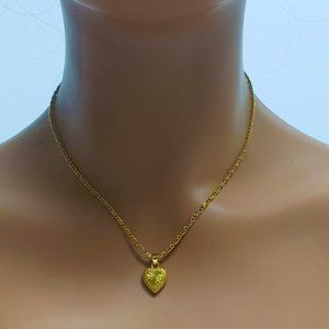 24k Gold Plated Heart Pendant Necklace For Women and Girls, Valentines Day Gift,